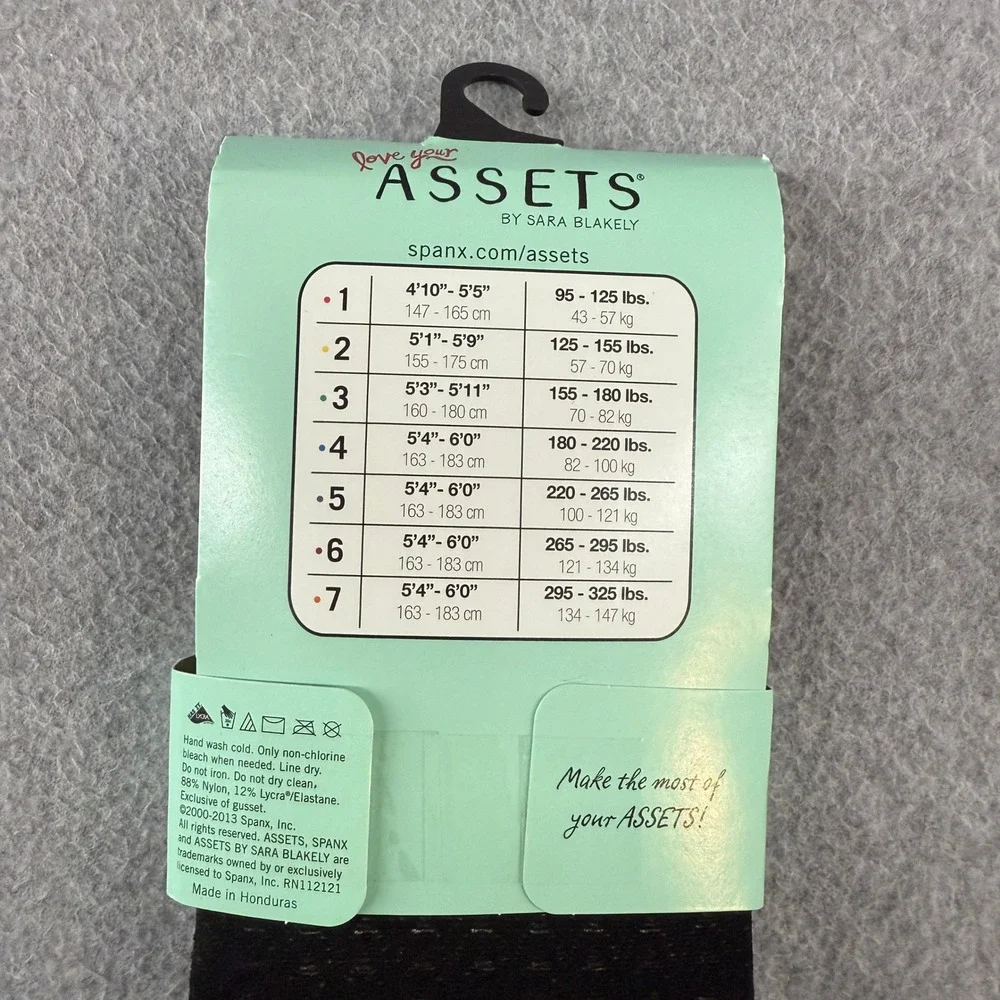 Love Your Assets by‎ Spanx Shaping Tights Textured Wish Bone Black Size 2 NIP